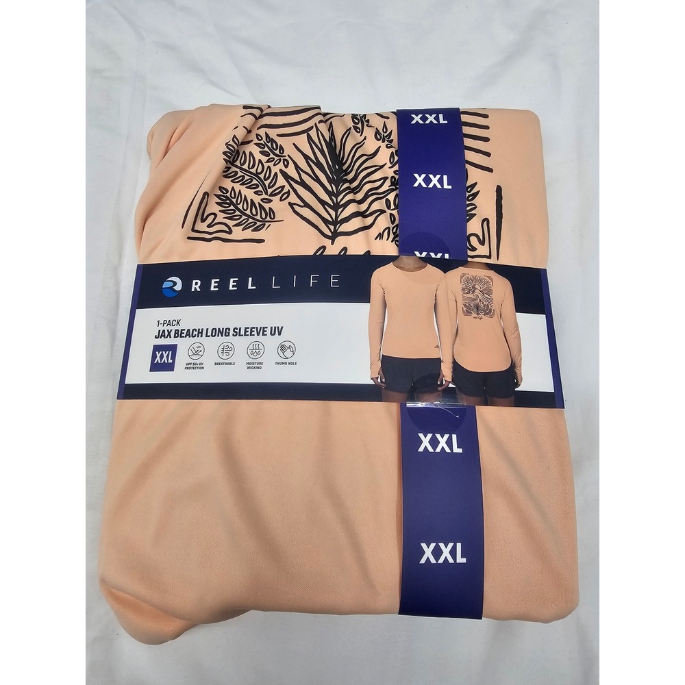 Reel Life Womens Jax Beach LS UV Shirt XXL Peach‎ Parfait UPF 50+ UUV02-0379-839